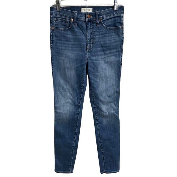Madewell 10” HIGH RISE SKINNY Jeans Women’s Size 28 Medium Wash Stretch Ankle - Picture 1 of 10